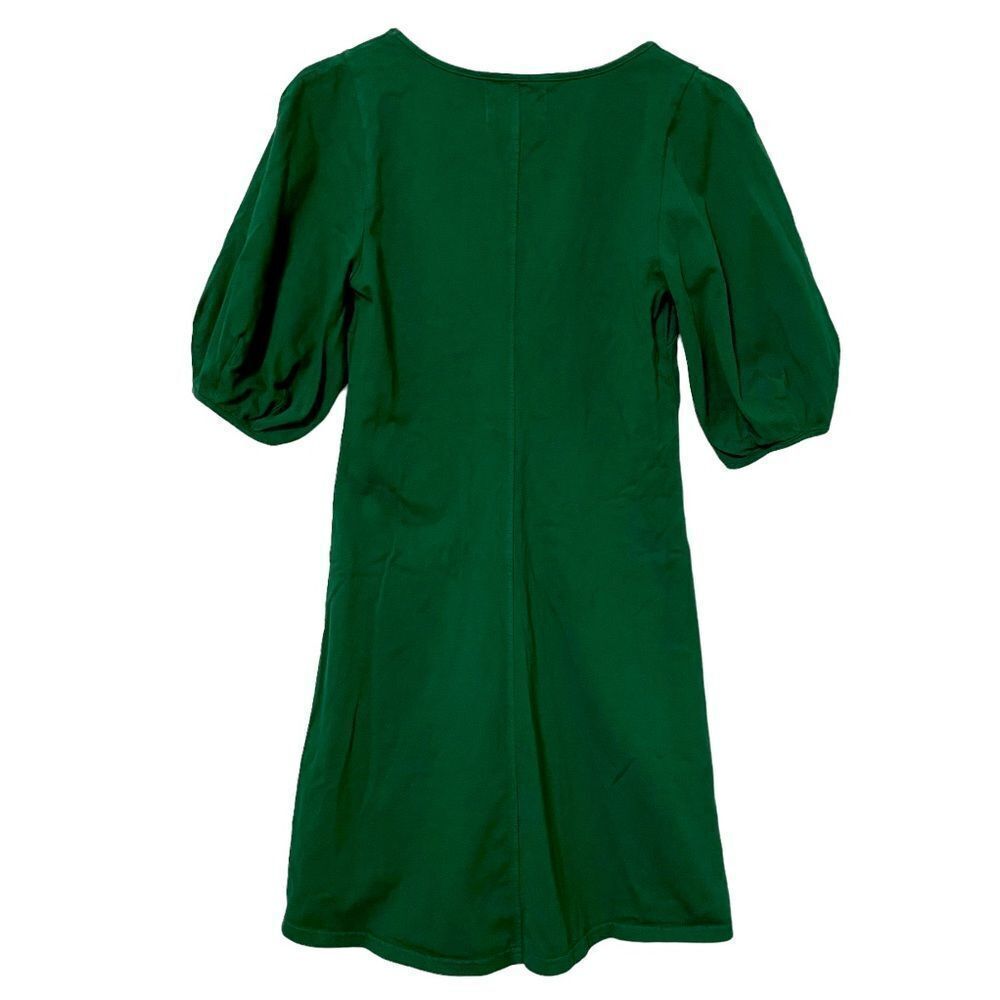 Velvet for Anthropologie Green Front-Seamed Statement Puff Sleeve Dress Size XS - Picture 6 of 10